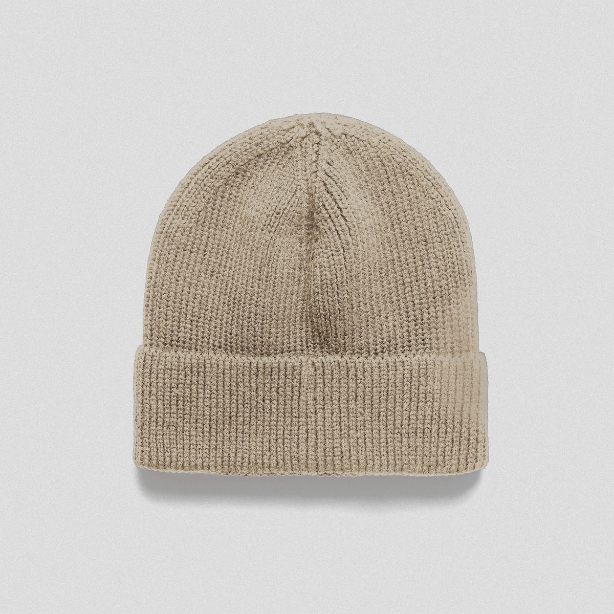 Ribbed Knit Skull Beanie - Tan