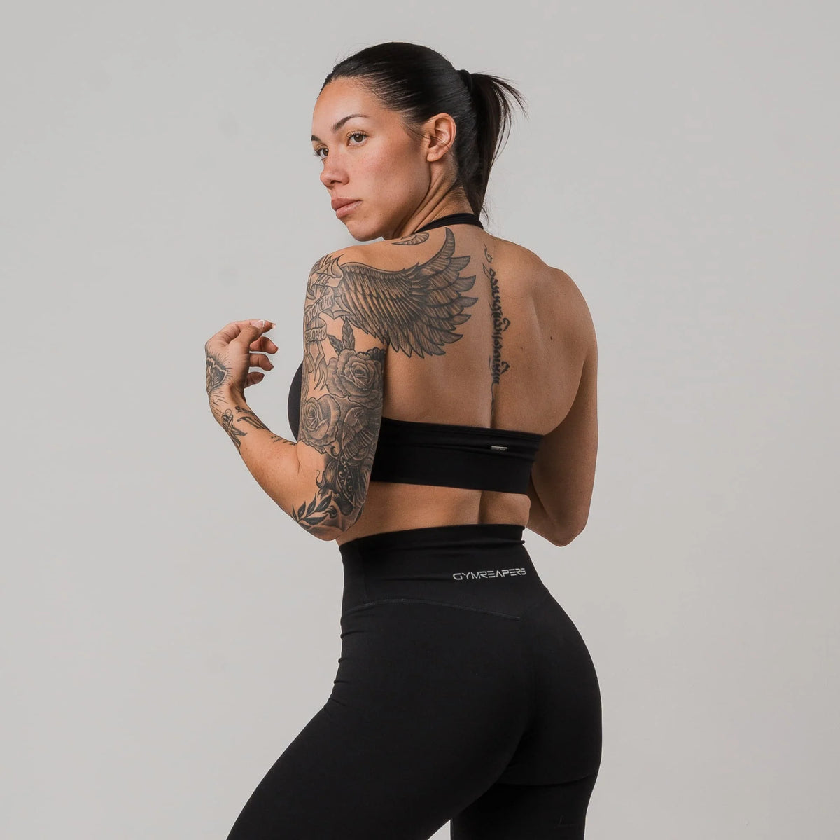 Axis Twisted Halter Bra - Black