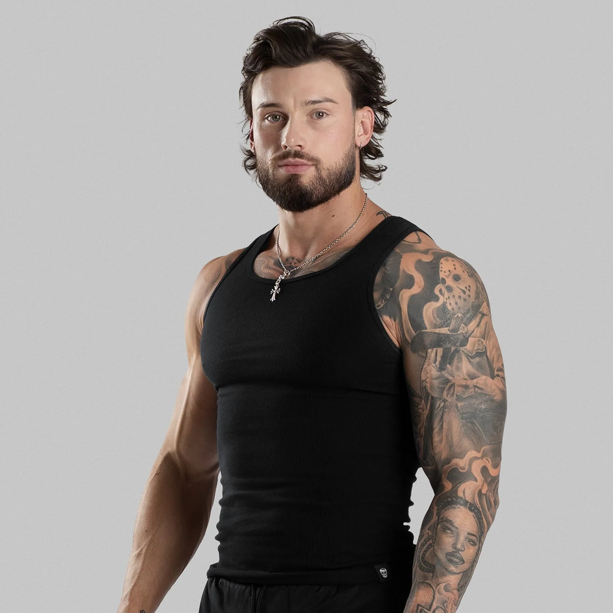 Men's Ribbed Tank 3-Pack - Black / Gray / White