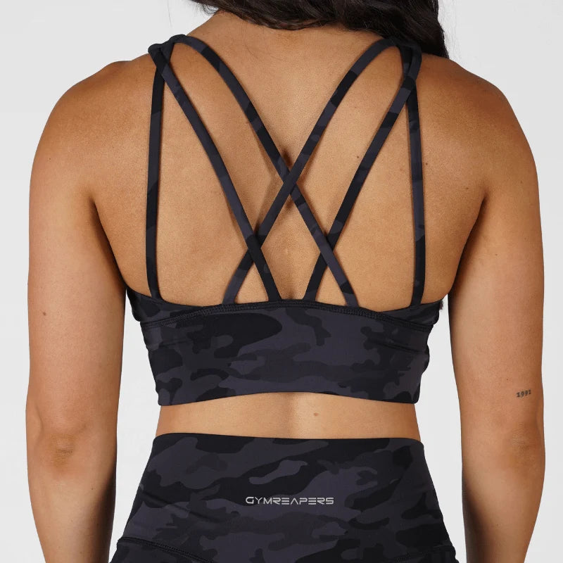 Revive High Neck Bra - Midnight Camo