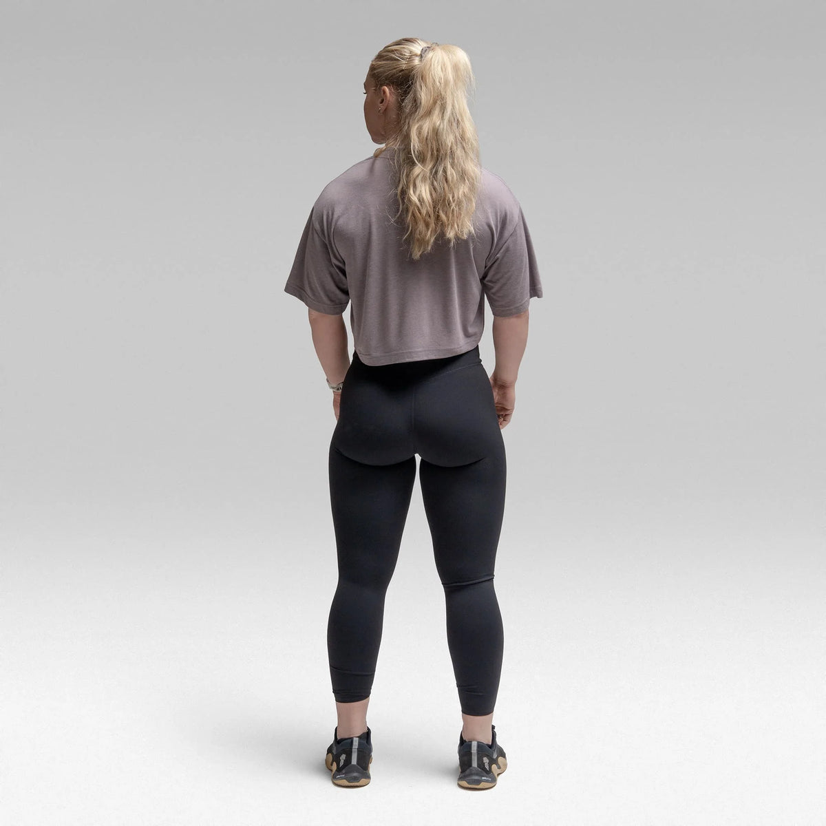 Active Tri-Blend Cropped Tee - Lilac/White