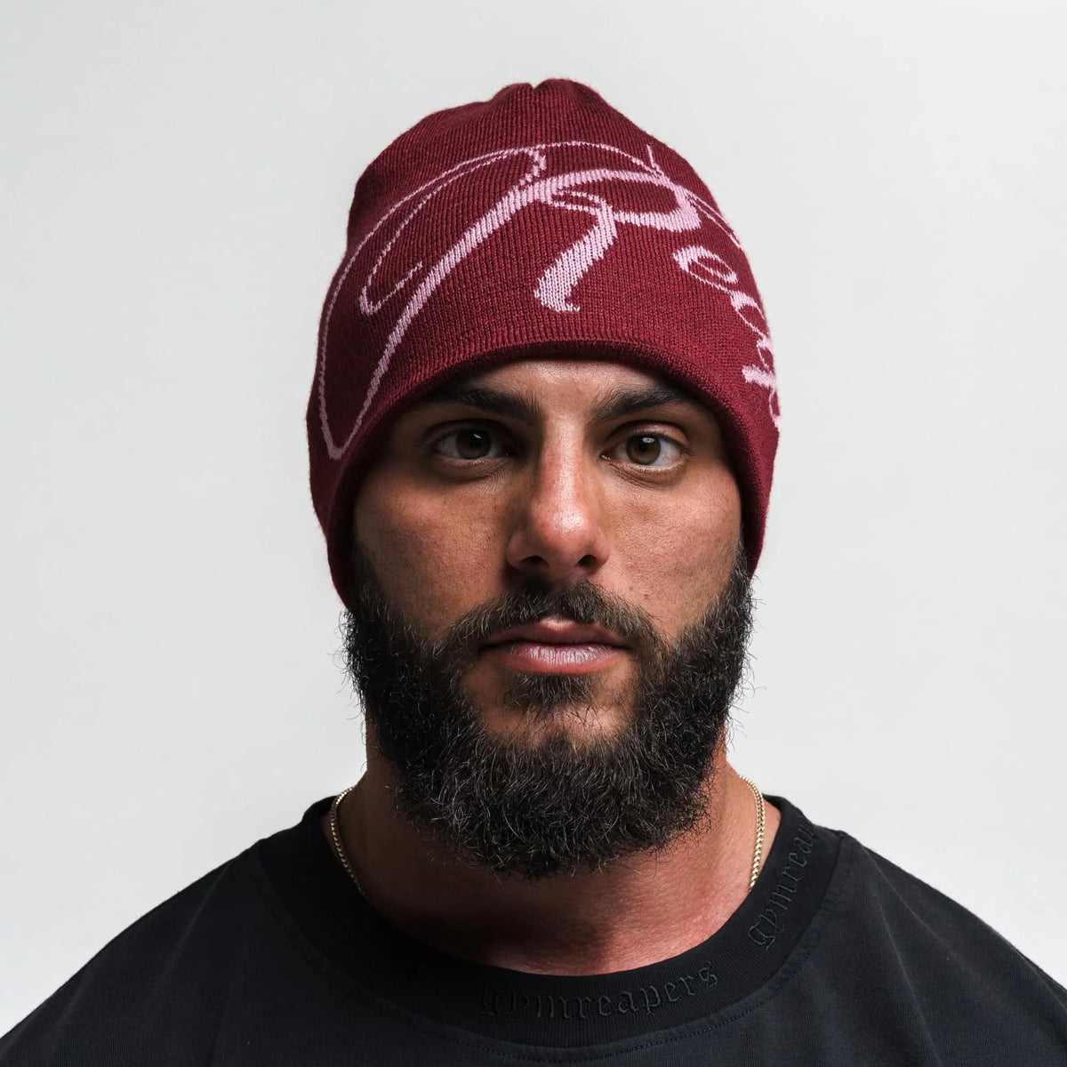 Reapers Skull Cap Beanie - Maroon/Pink
