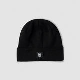 Skull Knit Cuff Beanie - Black