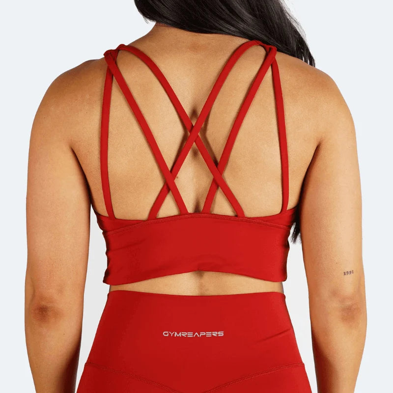 Revive High Neck Bra - Red