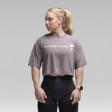 Active Tri-Blend Cropped Tee - Lilac/White