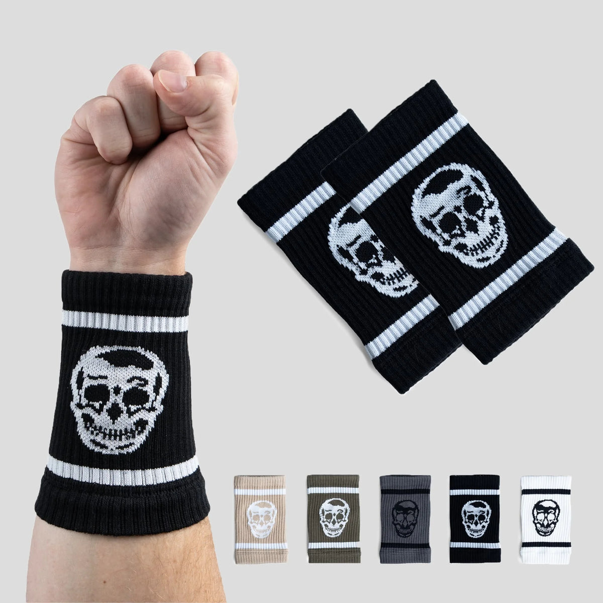 Skull Wrist Bands - Black/White