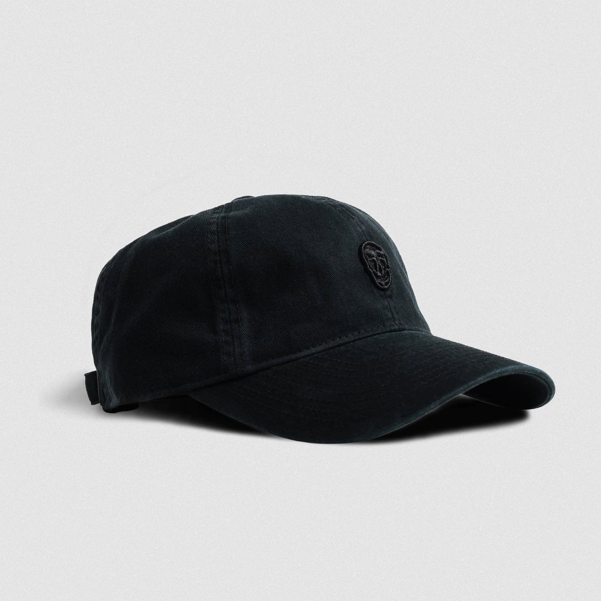 Washed 6-Panel Dad Hat - Black/Black
